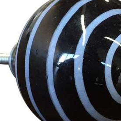 Set of Twelve Blue And Black Ceramic Drawer Pull Knobs