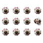 Set of Twelve Burgundy White And Copper Floral Ceramic Drawer Pull Knobs