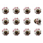 Set of Twelve Burgundy White And Copper Floral Ceramic Drawer Pull Knobs