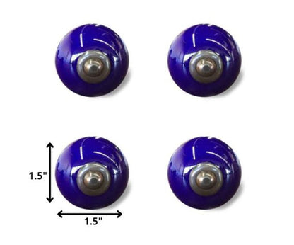 Set of Twelve Navy Blue Ceramic Drawer Pull Knobs