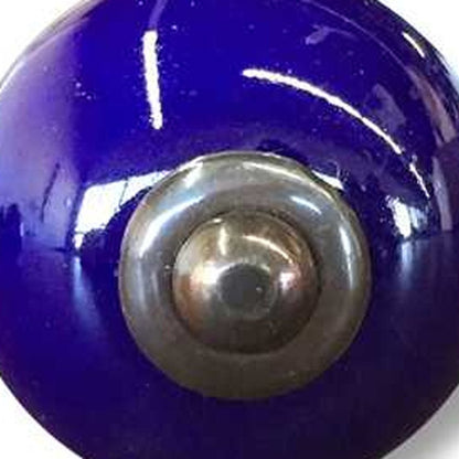 Set of Twelve Navy Blue Ceramic Drawer Pull Knobs
