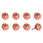 Set of Eight Red Pink And Green Floral Ceramic Drawer Pull Knobs