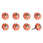 Set of Eight Red Pink And Green Floral Ceramic Drawer Pull Knobs