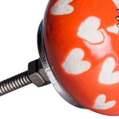 Set of Eight Red Pink And Green Floral Ceramic Drawer Pull Knobs