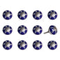 Set of Twelve Blue And White Geometric Ceramic Drawer Pull Knobs