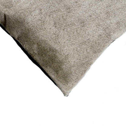 Set of Two 18" Gray Cowhide Throw Pillows