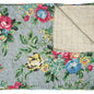 50" X 70" Green and Red Kantha Cotton Damask Throw Blanket with Embroidery