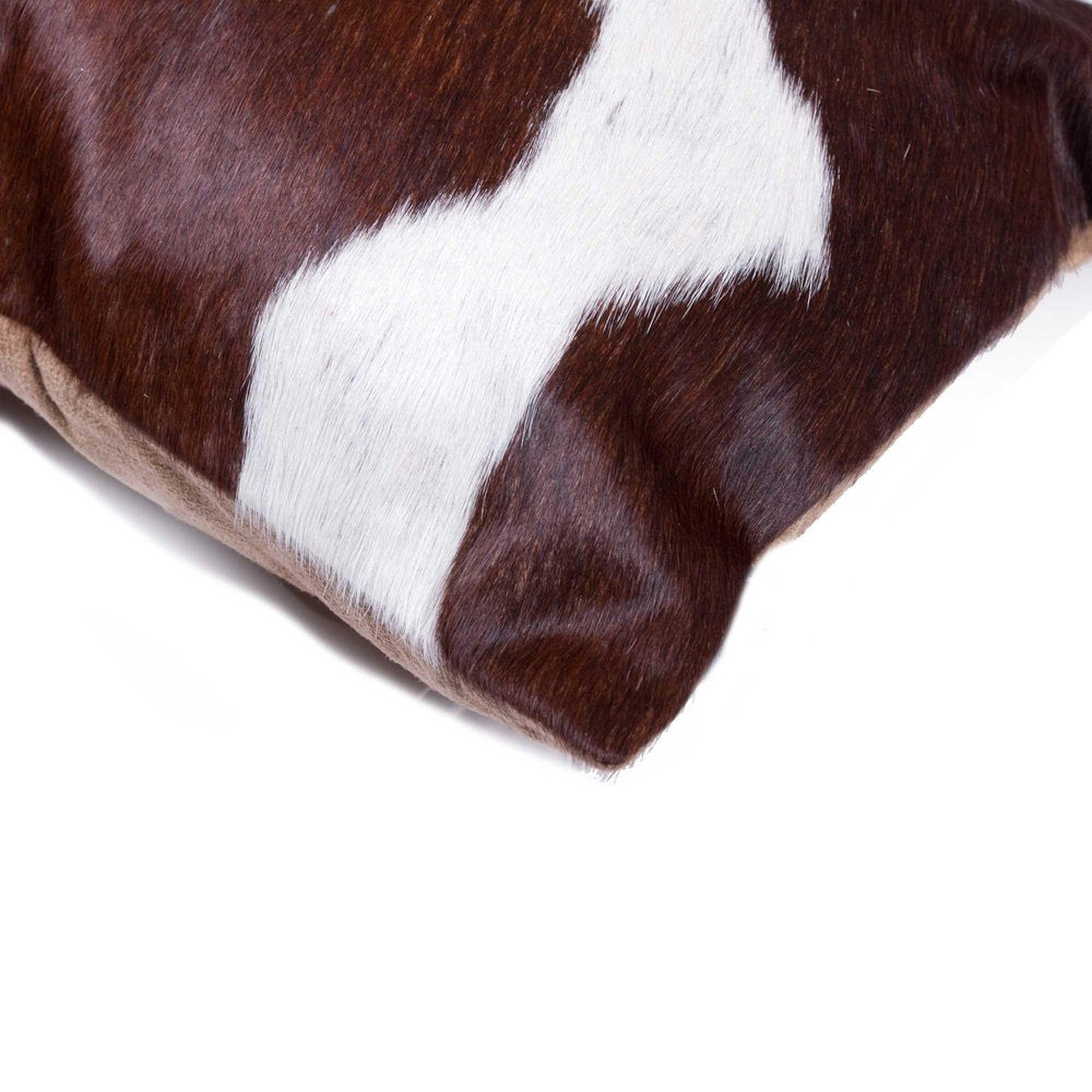 12" X 20" Chocolate Cowhide Throw Pillow