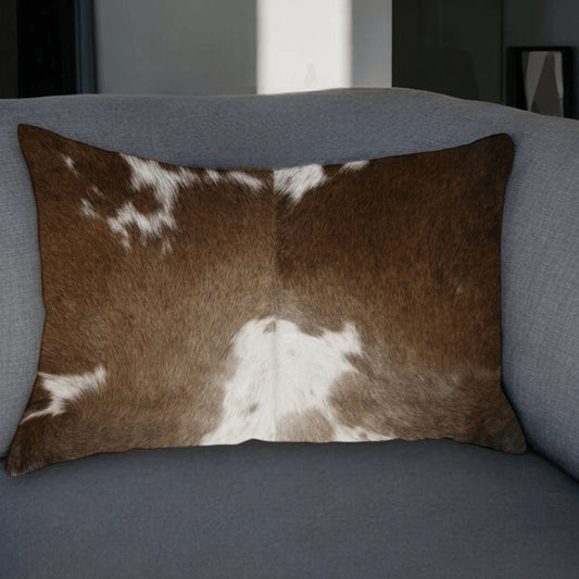 12" X 20" Chocolate Cowhide Throw Pillow
