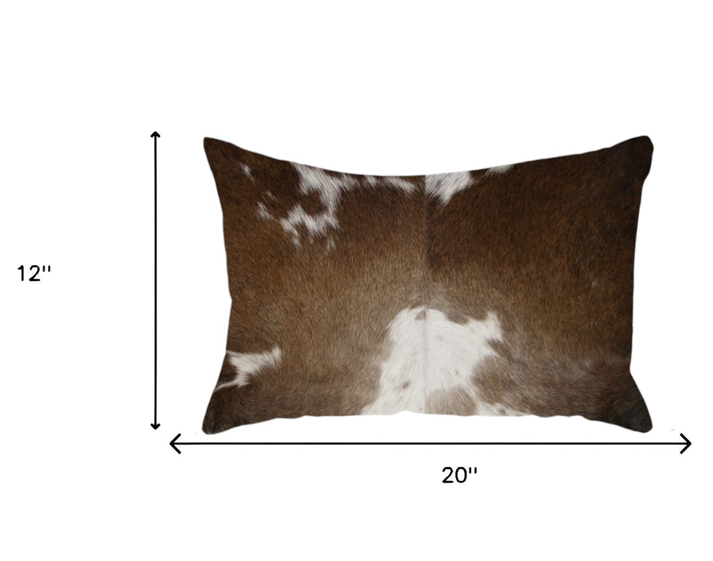 12" X 20" X 5" Chocolate And White Torino Kobe Cowhide  Pillow