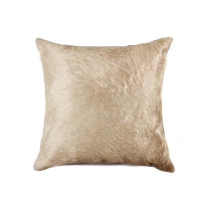 18" Natural Cowhide Throw Pillow