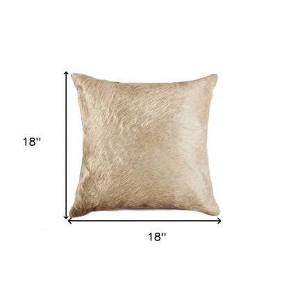 18" Natural Cowhide Throw Pillow