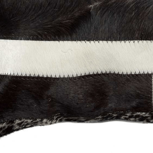 18" White And Black Cowhide Throw Pillow