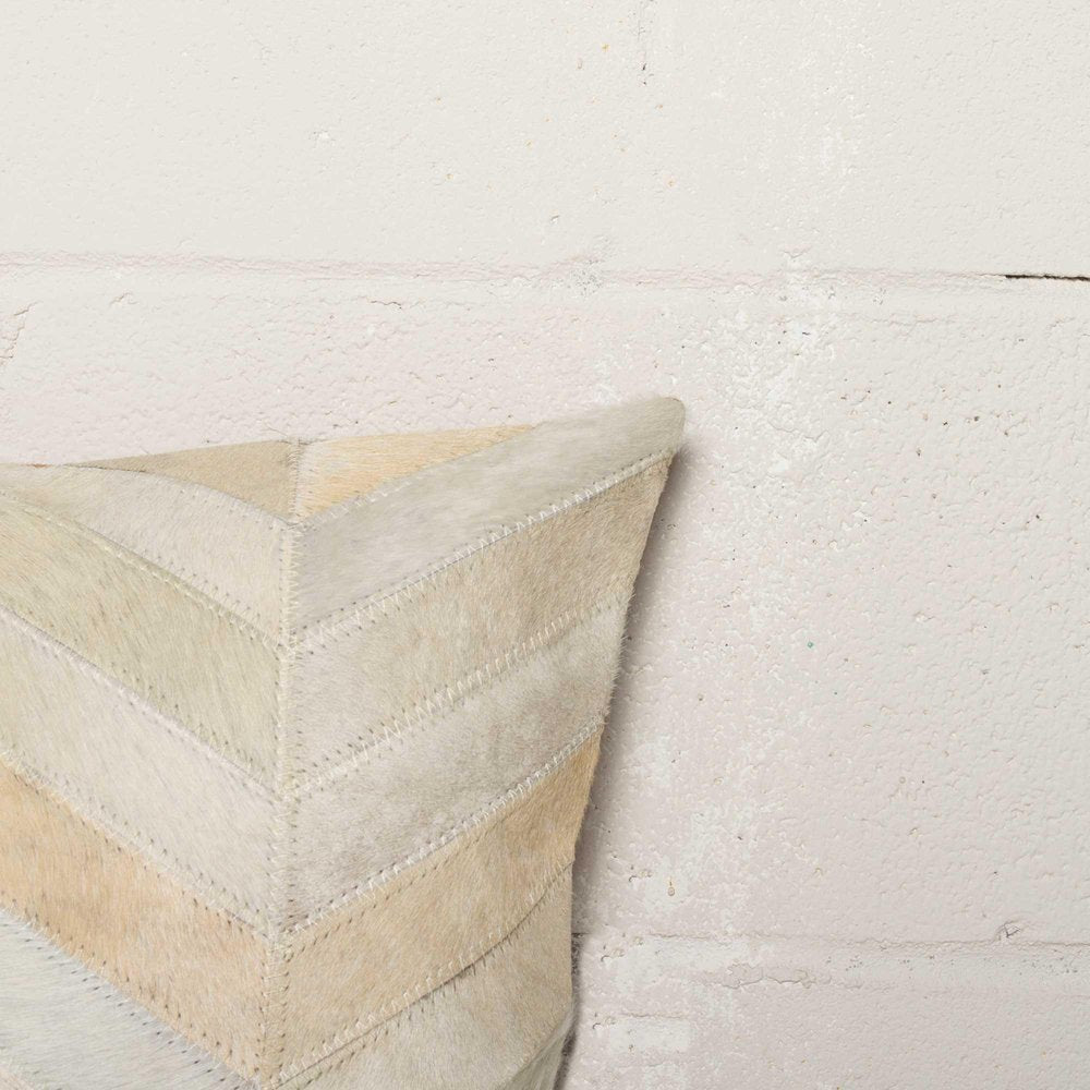 18" Natural Cowhide Throw Pillow