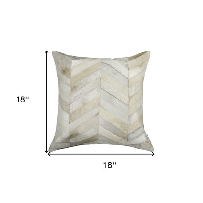 18" Natural Cowhide Throw Pillow