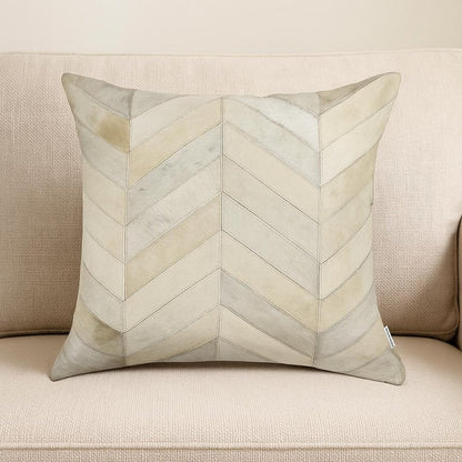 18" Natural Cowhide Throw Pillow