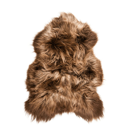 2' X 3' Light Brown And Brown Genuine Sheepskin Animal Print Shag Area Rug