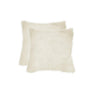 Set of Two 18" Natural Sheepskin Throw Pillows