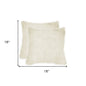 Set of Two 18" Natural Sheepskin Throw Pillows
