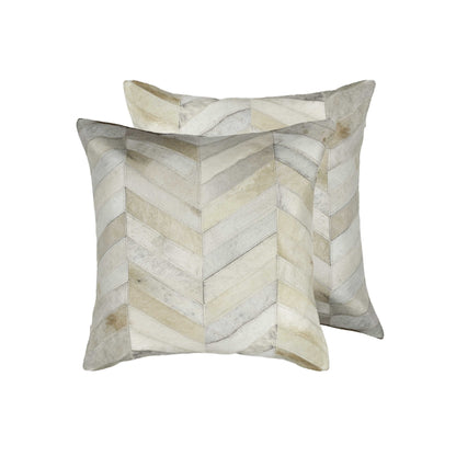 Set of Two Natural Cowhide Throw Pillow