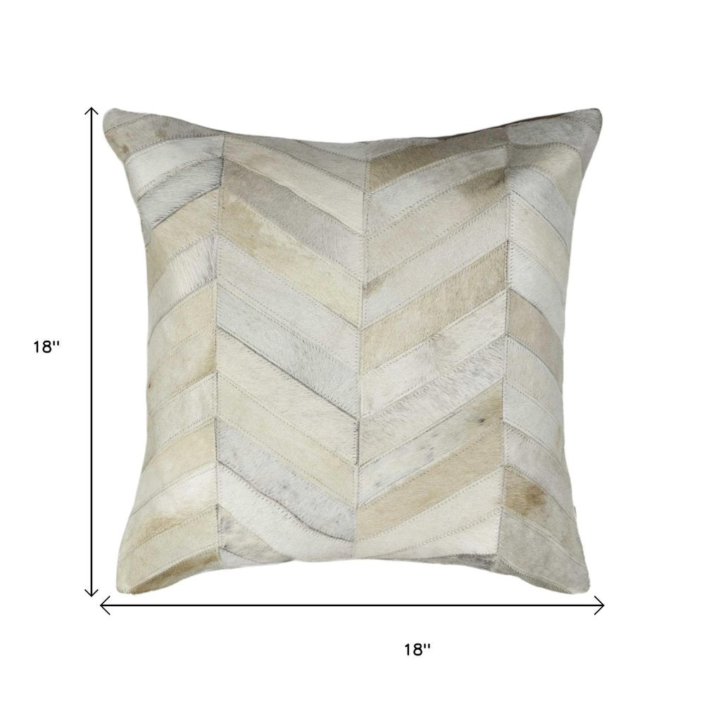 Set of Two Natural Cowhide Throw Pillow