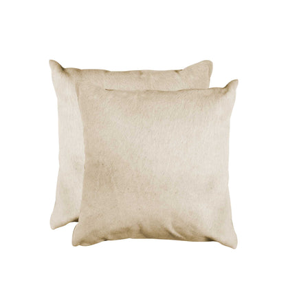 Set of Two Natural Cowhide Throw Pillow