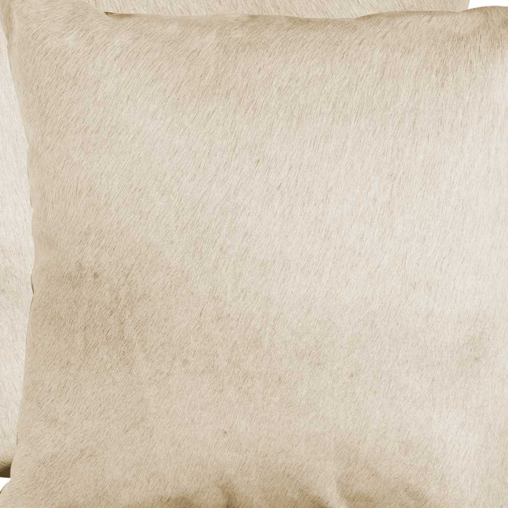 Set of Two Natural Cowhide Throw Pillow