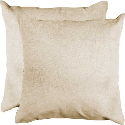 Set of Two Natural Cowhide Throw Pillow