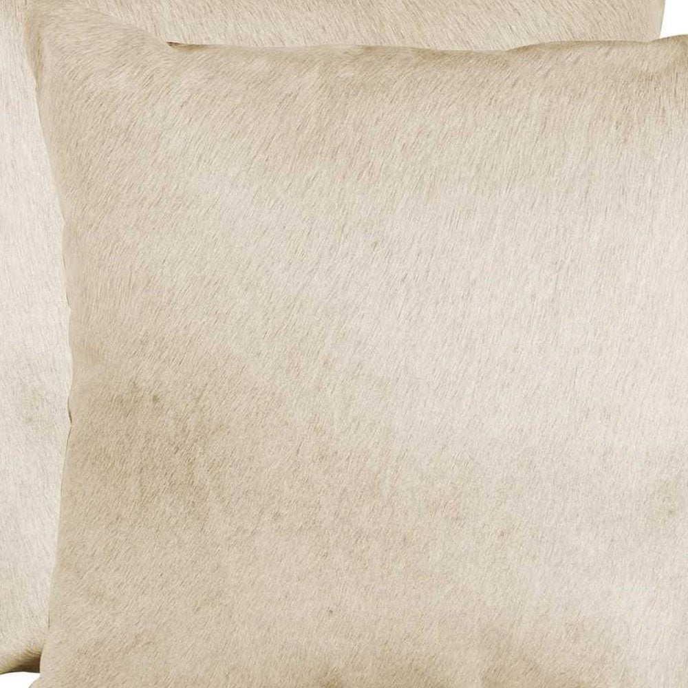 Set of Two Natural Cowhide Throw Pillow