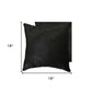 Set of Two 18" Black Cowhide Throw Pillows