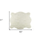 4' X 5' Polar Bear Off White Faux Hide Area Rug