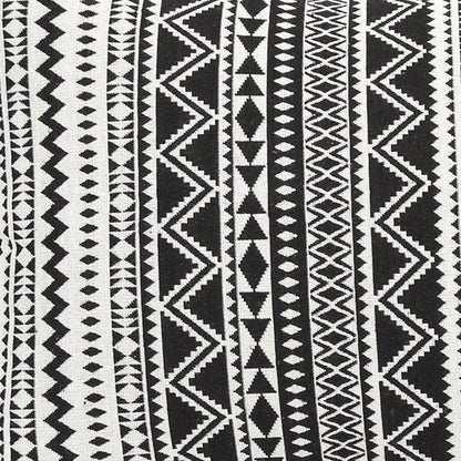 14" X 20" Black And White Fabric Lumbar Throw Pillow