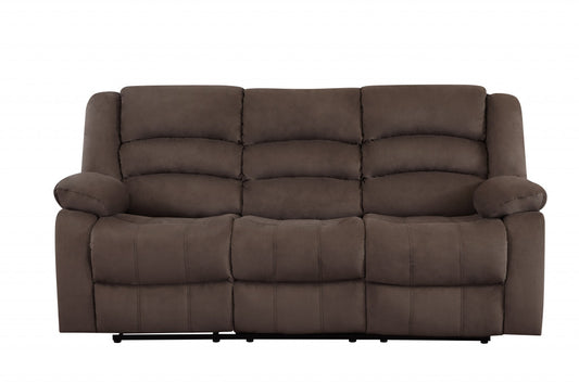 40" Contemporary Brown Fabric Sofa