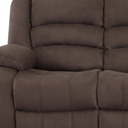 40" Contemporary Brown Fabric Sofa
