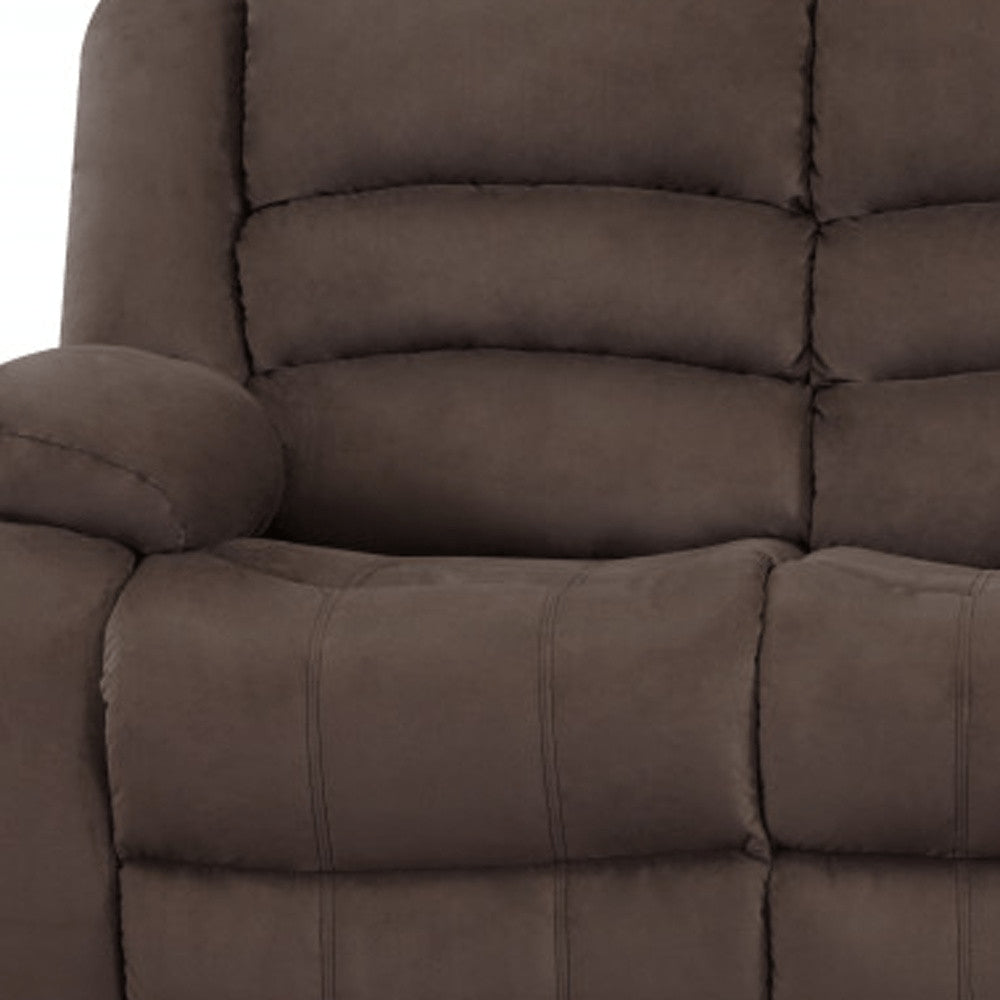40" Contemporary Brown Fabric Sofa