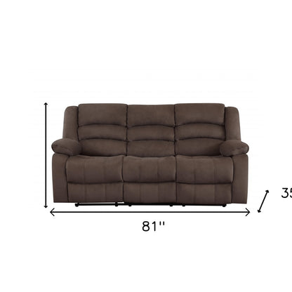 40" Contemporary Brown Fabric Sofa