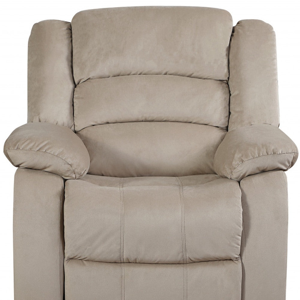 Three Piece Indoor Beige Microsuede Six Person Seating Set