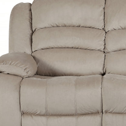 40" Contemporary Beige Fabric Sofa