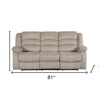 40" Contemporary Beige Fabric Sofa