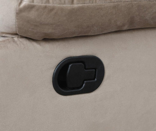 37" Beige Microsuede Manual Gliding Recliner