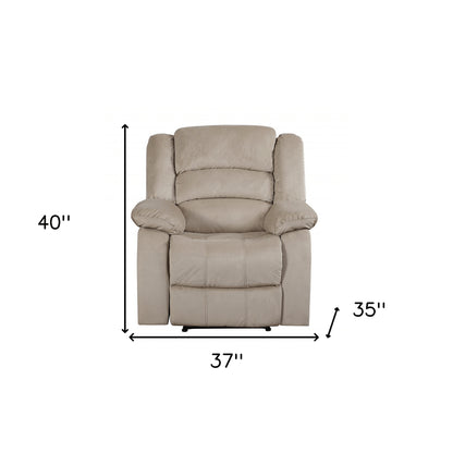40" Contemporary Beige Fabric Chair