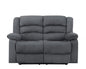 60" Gray Microfiber Manual Reclining Loveseat