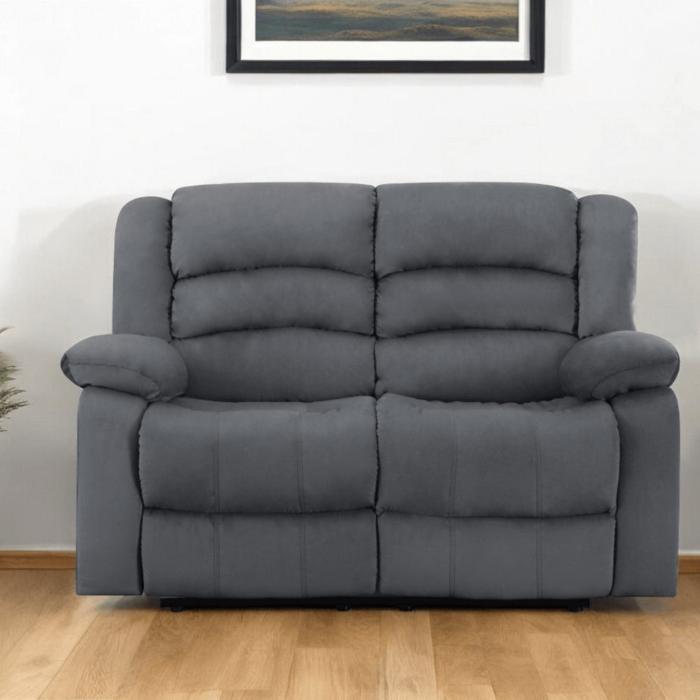 60" Gray Microfiber Manual Reclining Loveseat