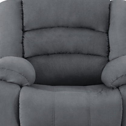 37" Gray Microsuede Manual Gliding Recliner