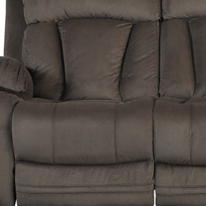 84" Brown Microsuede Manual Gliding Recliner