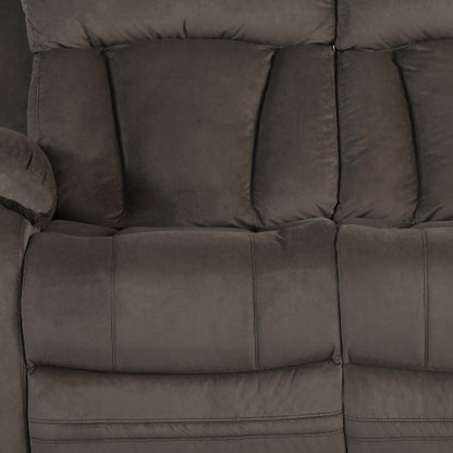 63" Brown Leather Match Manual Gliding Recliner