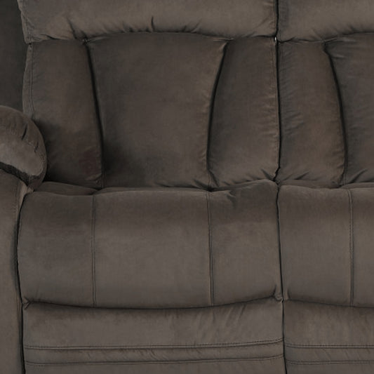 63" Brown Leather Match Manual Gliding Recliner