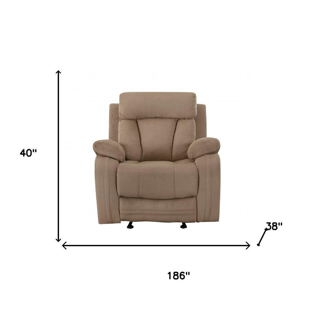 Three Piece Indoor Beige Microsuede Six Person Seating Set