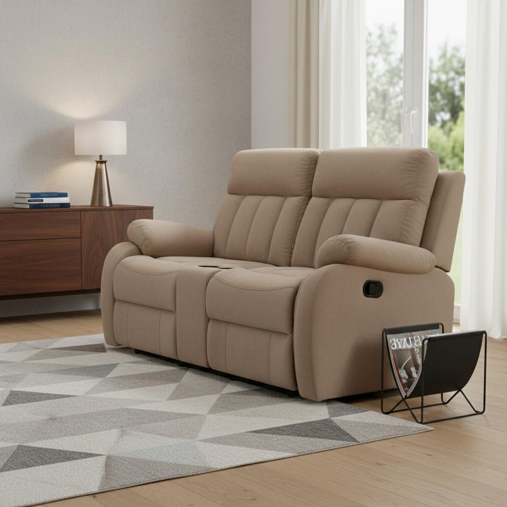 40" Modern Beige Fabric Sofa
