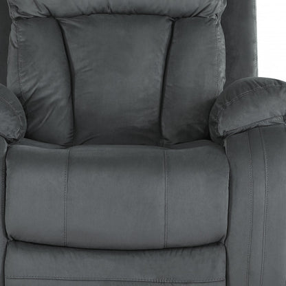 Three Piece Indoor Gray Microsuede Six Person Seating Set